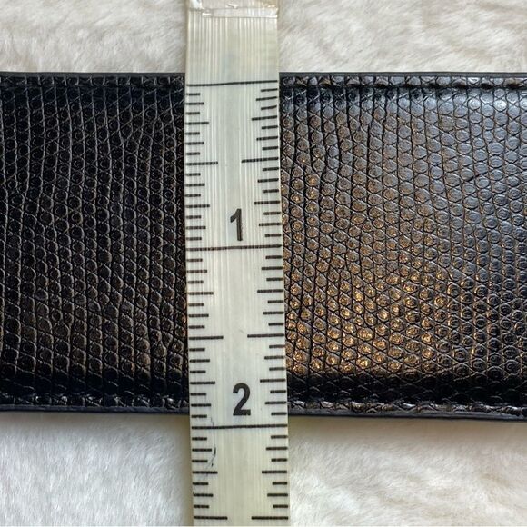 Chico's Black Faux Leather Back Slide Adjustable Belt Silver Buckle Size OS - Picture 7 of 7